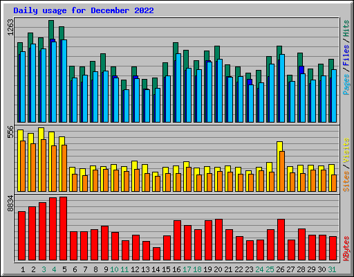 Daily usage for December 2022