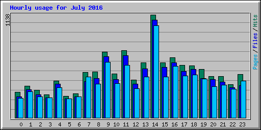 Hourly usage for July 2016