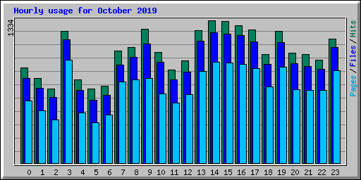 Hourly usage for October 2019