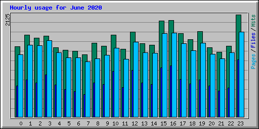 Hourly usage for June 2020